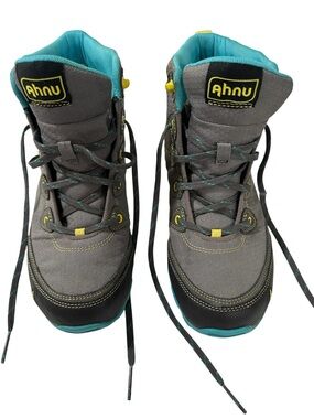 Ahnu Sugarpine Waterproof Hiking Boots Women's Size 7 Gray Turquoise F19114G